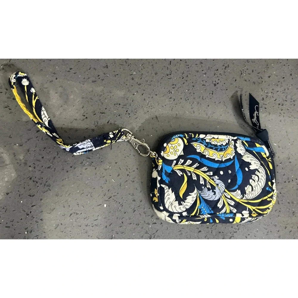 Vera‎ Bradley TECH CASE Wristlet wallet ELLIE BLUE Elephant Paisley 5.25